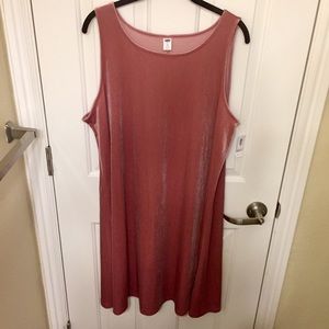NWT Tall Old Navy Mauve Velvet Shimmer Swing Dress